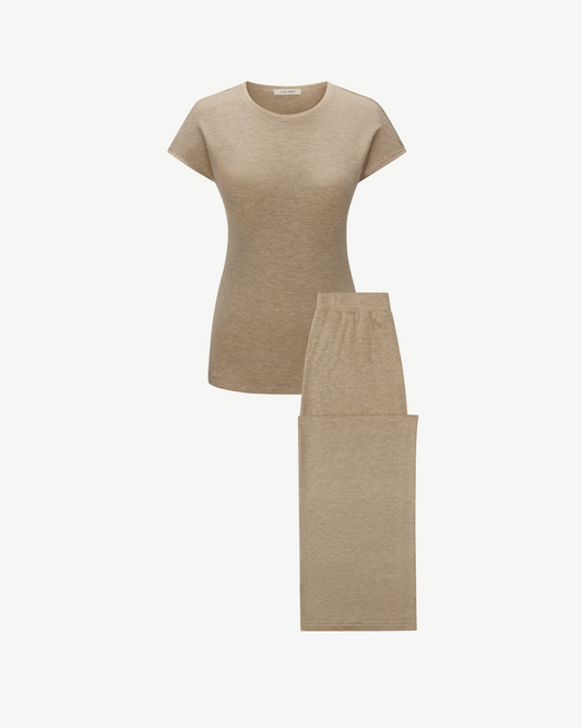 COR ORBIT Soleny Star Series TENCEL™ Wool Short Sleeve Lounge Set