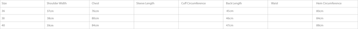 Size Chart - Top