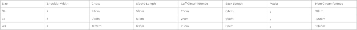 Size Chart - Top