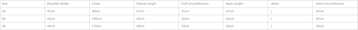 Size Chart - Top