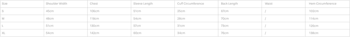 Size Chart - Top
