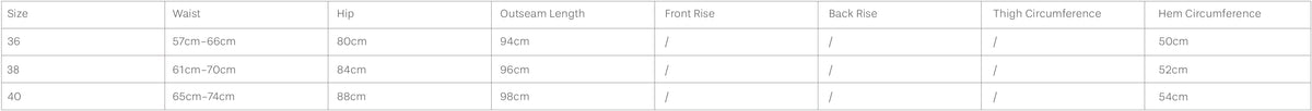Size Chart - Bottom